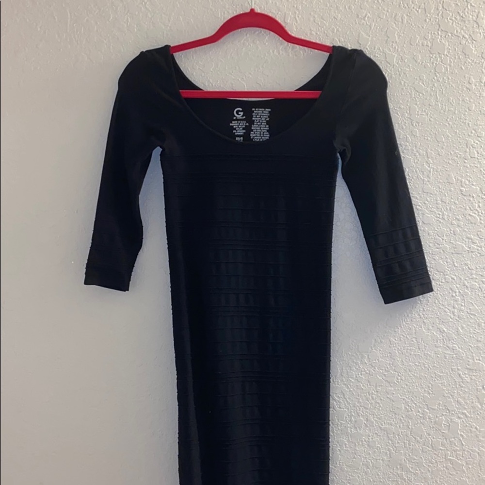 Black stretchy mini dress